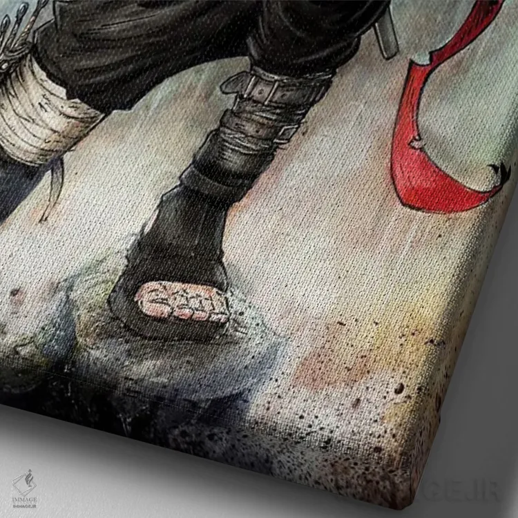 تابلو دکوراتیو کاکاشی از ناروتو اثر مارسلو ونتورا - نمای نزدیک بافت بوم