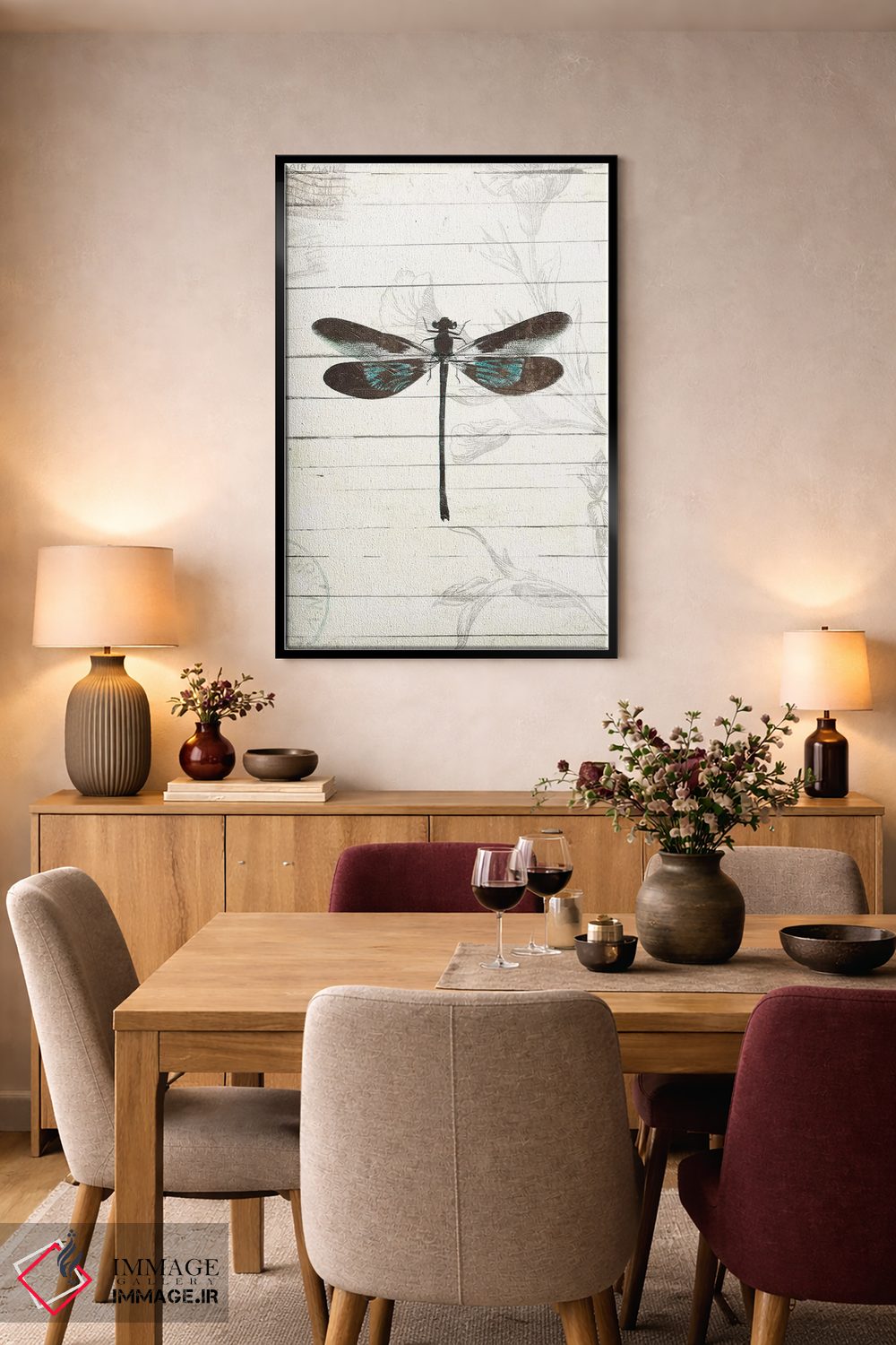 تابلو دکوراتیو ظاهر سنجاقک ۲ اثر میلی ویلا - D4B