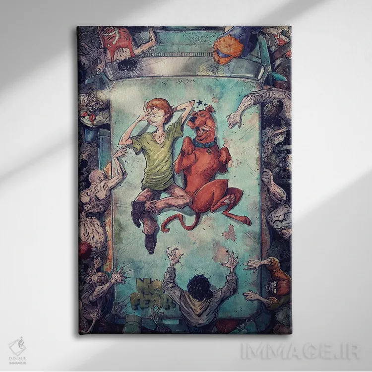 تابلو دکوراتیو شگی و اسکوبی؛ حال خوب اثر مارسلو ونتورا - نمای روبهرو روی دیوار