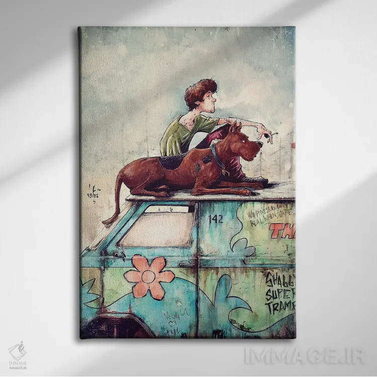 تابلو دکوراتیو شگی سوپر ترمپ اثر مارسلو ونتورا - نمای روبهرو روی دیوار