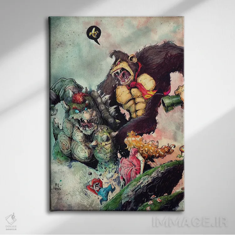 تابلو دکوراتیو بوزروس کونگ اثر مارسلو ونتورا - نمای روبهرو روی دیوار