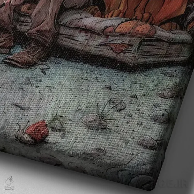 تابلو دکوراتیو اسکوبی و شگی اثر مارسلو ونتورا - نمای نزدیک بافت بوم