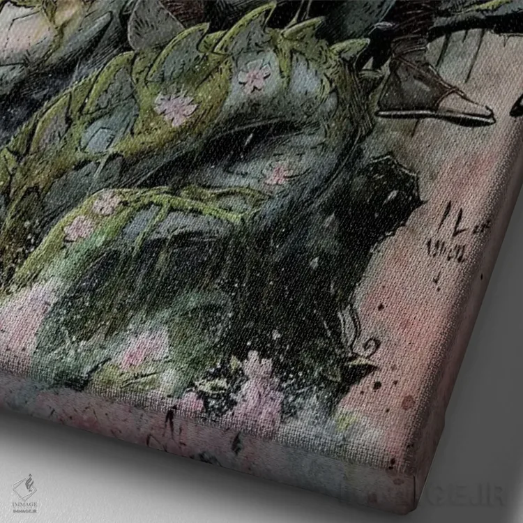 تابلو دکوراتیو گوکو در چندجهانی اثر مارسلو ونتورا - نمای نزدیک بافت بوم