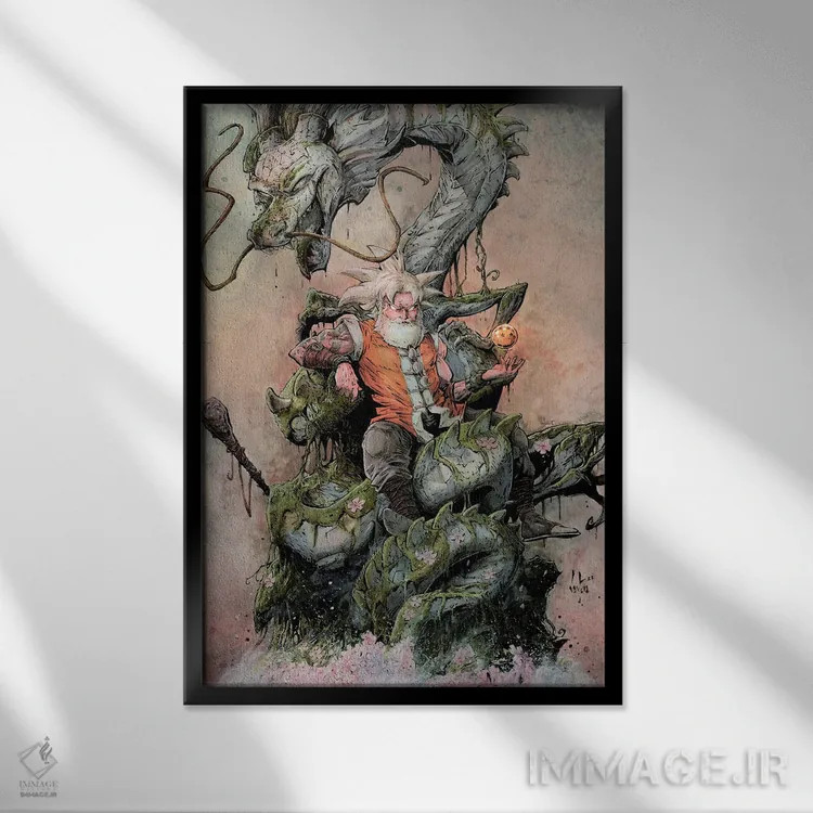 تابلو دکوراتیو گوکو در چندجهانی اثر مارسلو ونتورا - نمای قابدار مشکی