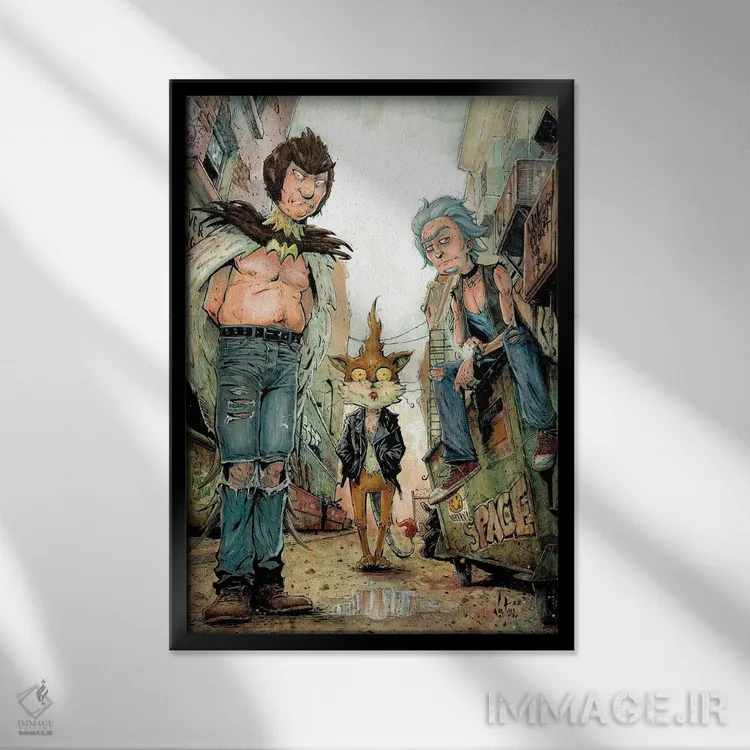 تابلو دکوراتیو پرده های گوشتی اثر مارسلو ونتورا - نمای قابدار مشکی