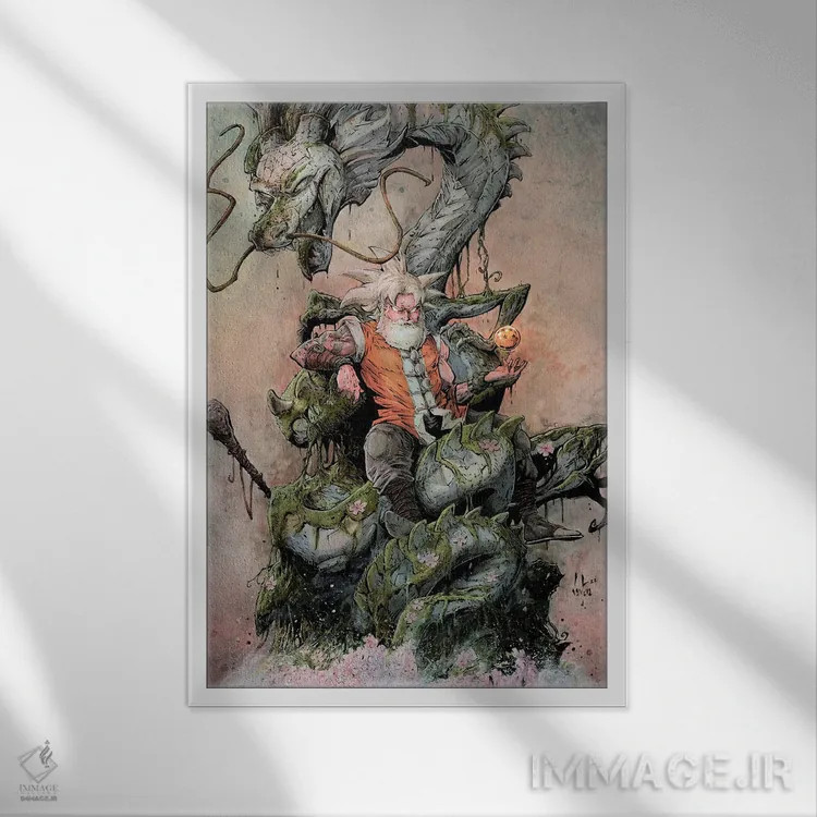 تابلو دکوراتیو گوکو در چندجهانی اثر مارسلو ونتورا - نمای قابدار سفید