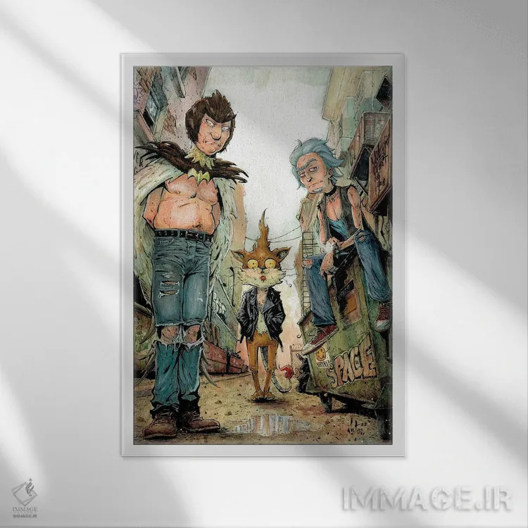 تابلو دکوراتیو پرده های گوشتی اثر مارسلو ونتورا - نمای قابدار سفید