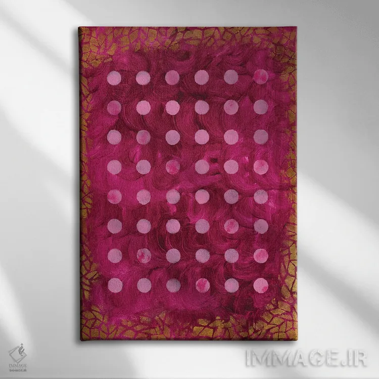 تابلو مینیمال نقاط اثر ماریسول اورا - نمای روبهرو روی دیوار