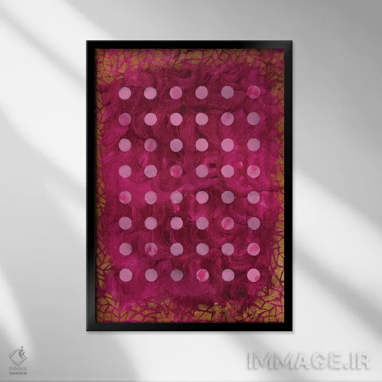 تابلو مینیمال نقاط اثر ماریسول اورا - نمای قابدار مشکی