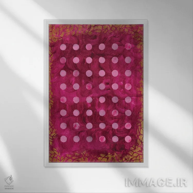 تابلو مینیمال نقاط اثر ماریسول اورا - نمای قابدار سفید