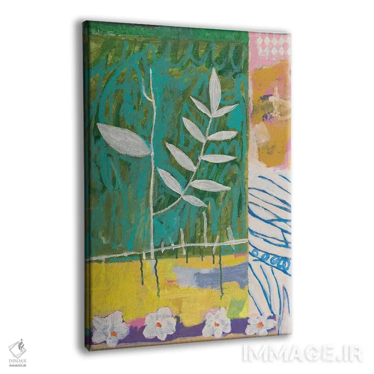 تابلو انتزاعی آتشفشان گیاهان اثر ماریسول اورا - نمای پرسپکتیو محصول