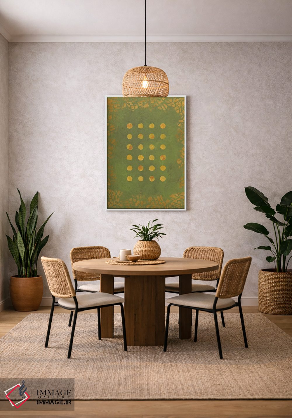 تابلو مینیمال سبز اثر ماریسول اورا - D1W