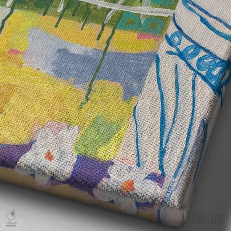 تابلو انتزاعی آتشفشان گیاهان اثر ماریسول اورا - نمای نزدیک بافت بوم