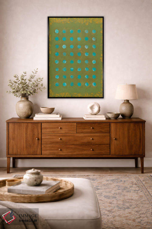 تابلو مینیمال نقاط سبز اثر ماریسول اورا - D4B