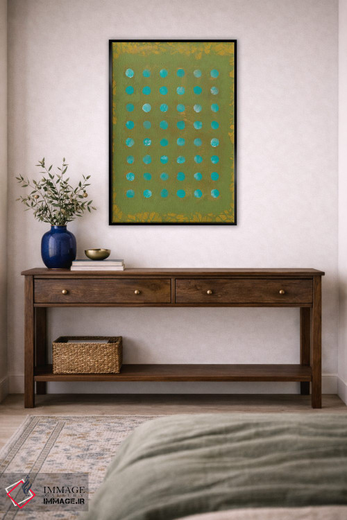 تابلو مینیمال نقاط سبز اثر ماریسول اورا - D5B