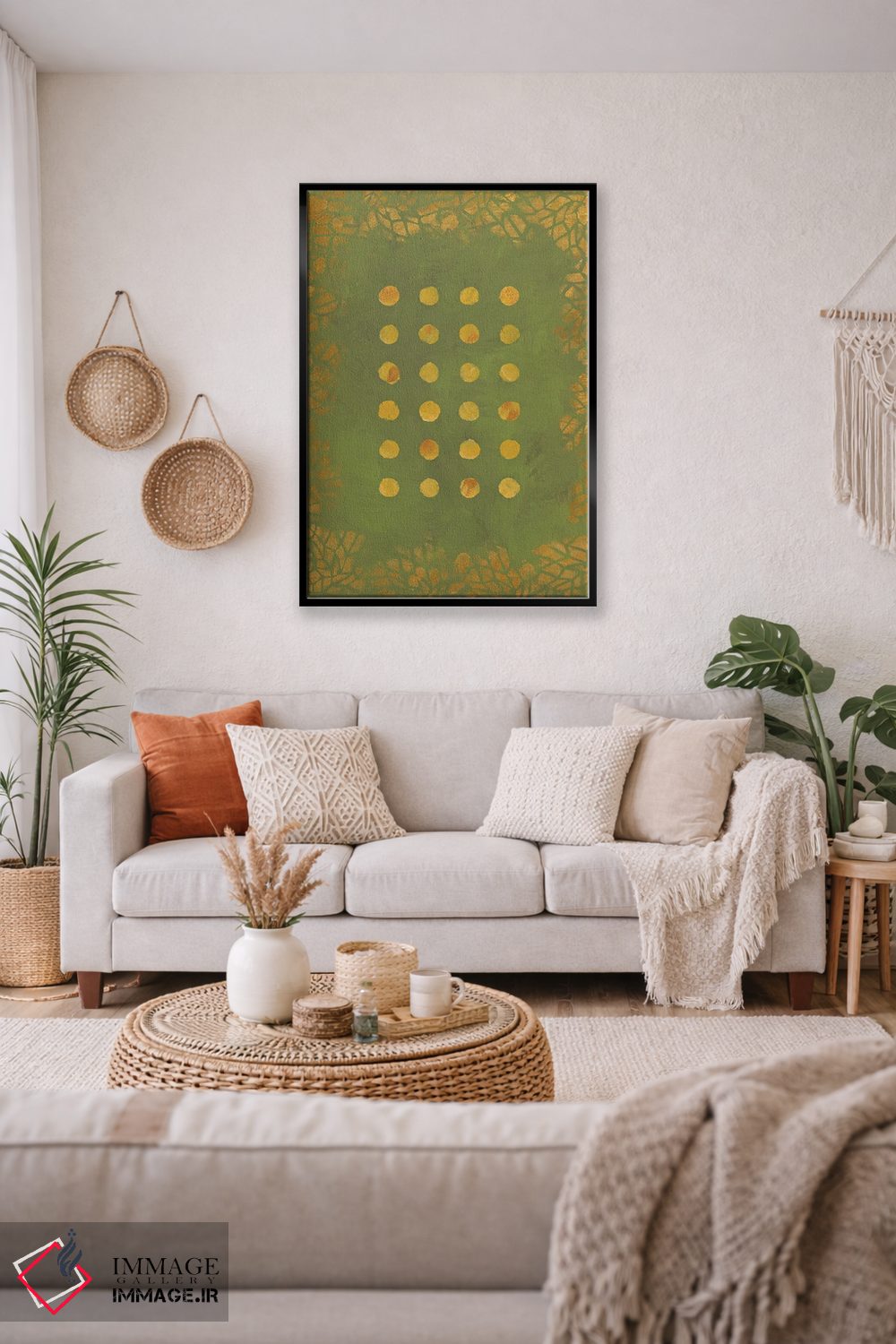 تابلو مینیمال سبز اثر ماریسول اورا - D3B