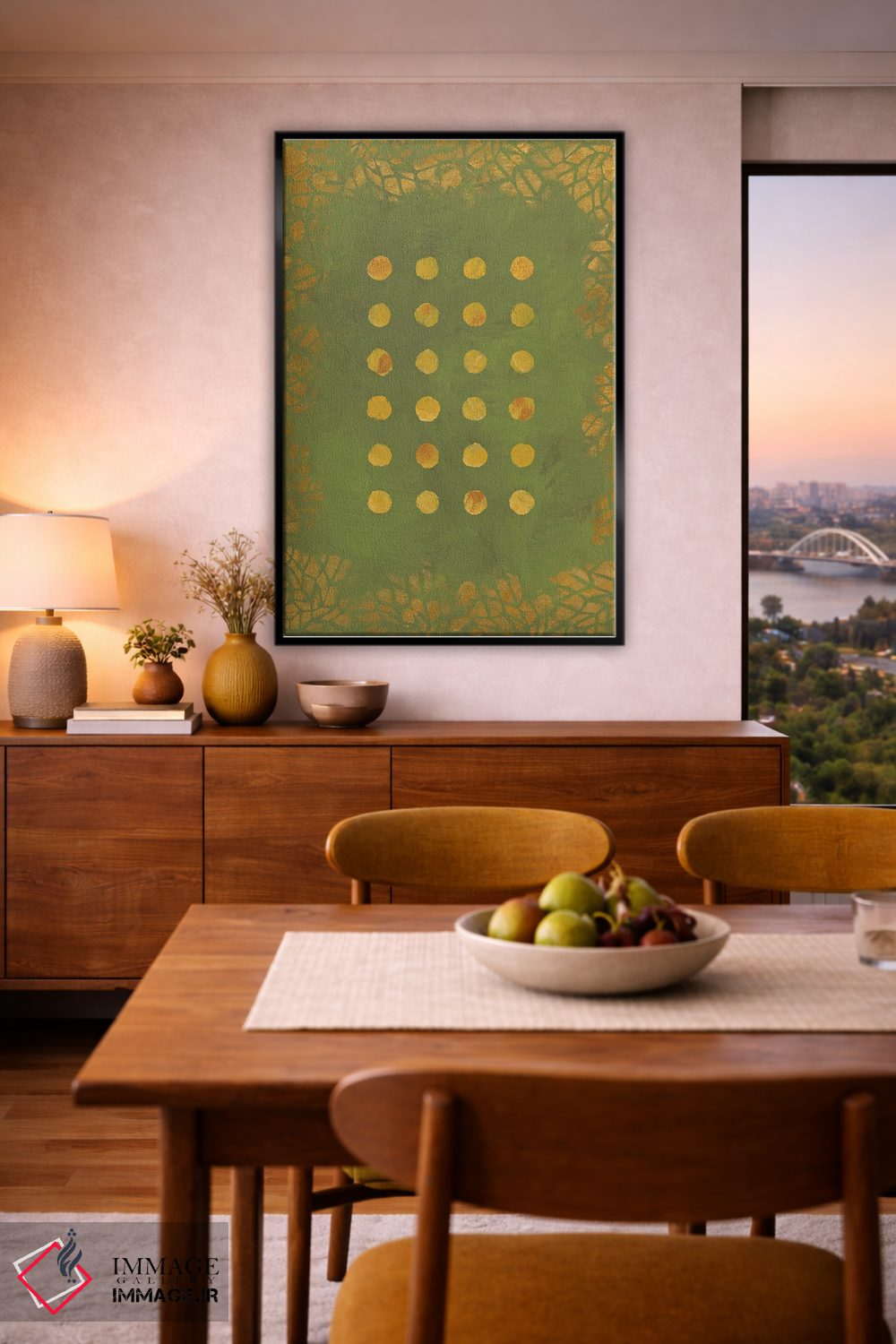 تابلو مینیمال سبز اثر ماریسول اورا - D6B