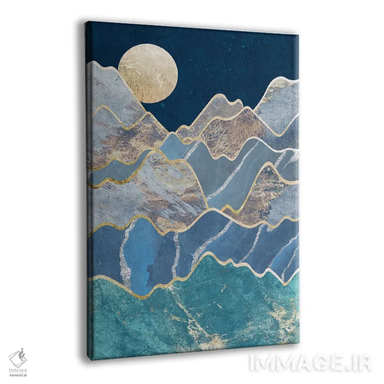 تابلو مدرن کوه های مهتابی فلزی اثر سارا مانوفسکی - نمای پرسپکتیو محصول