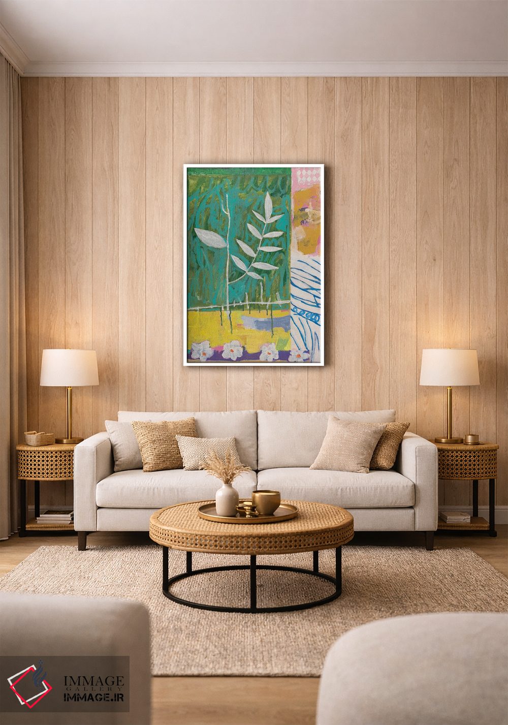 تابلو انتزاعی آتشفشان گیاهان اثر ماریسول اورا - D1W