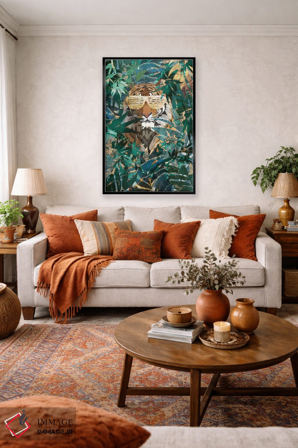 تابلو دکوراتیو ببر هیپ هاپ در جنگل اثر سارا مانوفسکی - D1B