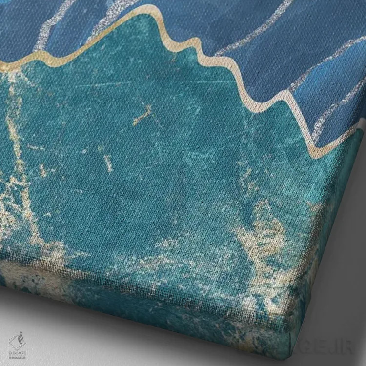 تابلو مدرن کوه های مهتابی فلزی اثر سارا مانوفسکی - نمای نزدیک بافت بوم