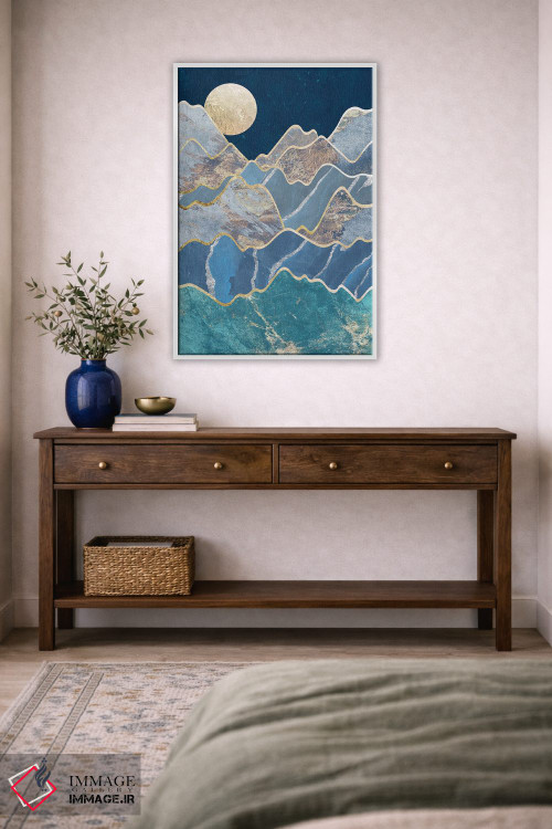 تابلو مدرن کوه های مهتابی فلزی اثر سارا مانوفسکی - D2W