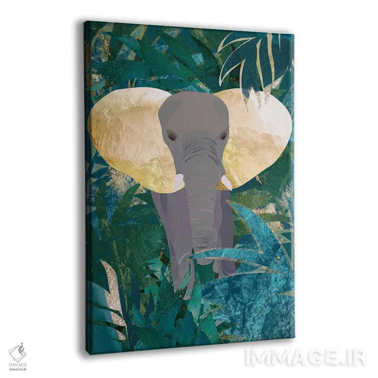 تابلو دکوراتیو فیل در جنگل اثر سارا مانوفسکی - نمای پرسپکتیو محصول