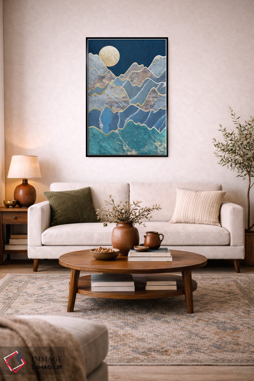 تابلو مدرن کوه های مهتابی فلزی اثر سارا مانوفسکی - D3B