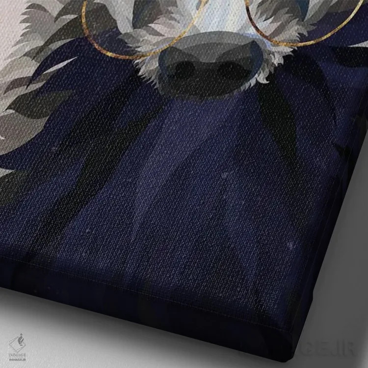 تابلو دکوراتیو گورکن قایم باشک اثر سارا مانوفسکی - نمای نزدیک بافت بوم