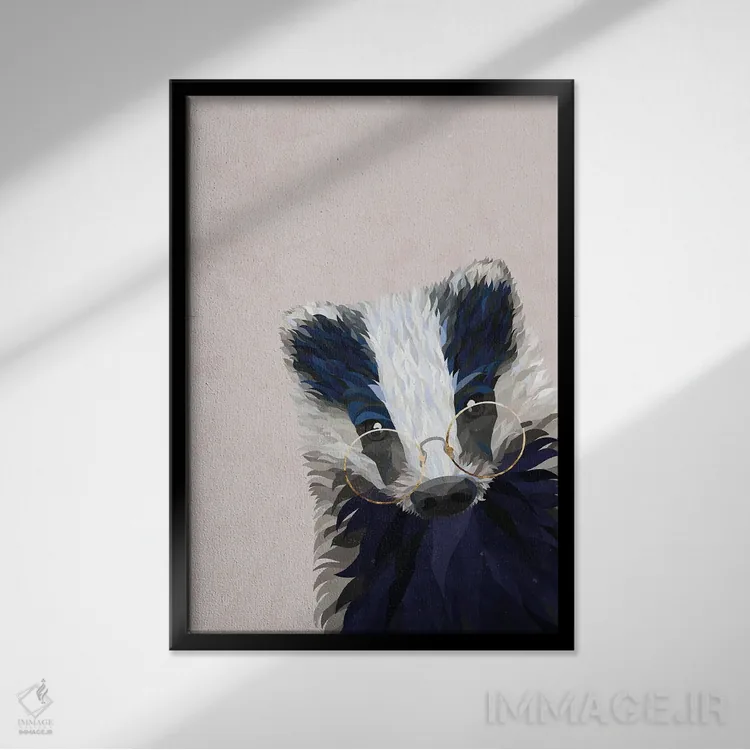 تابلو دکوراتیو گورکن قایم باشک اثر سارا مانوفسکی - نمای قابدار مشکی