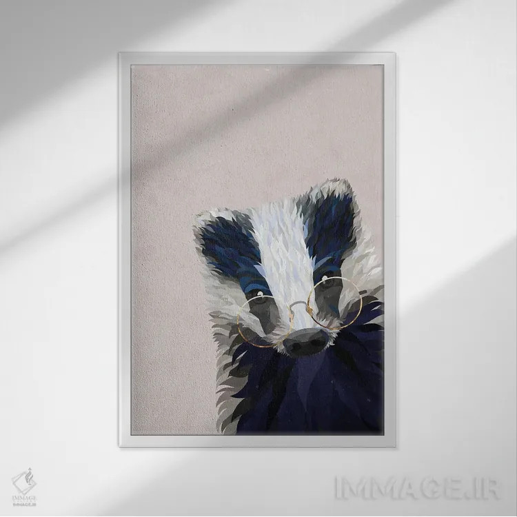 تابلو دکوراتیو گورکن قایم باشک اثر سارا مانوفسکی - نمای قابدار سفید