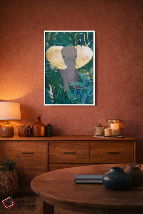 تابلو دکوراتیو فیل در جنگل اثر سارا مانوفسکی - D4W