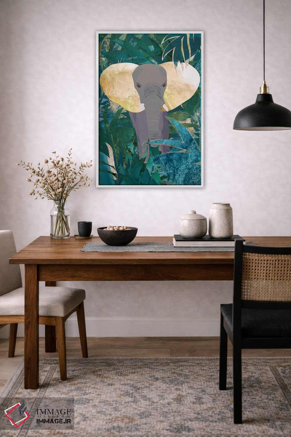 تابلو دکوراتیو فیل در جنگل اثر سارا مانوفسکی - D3W