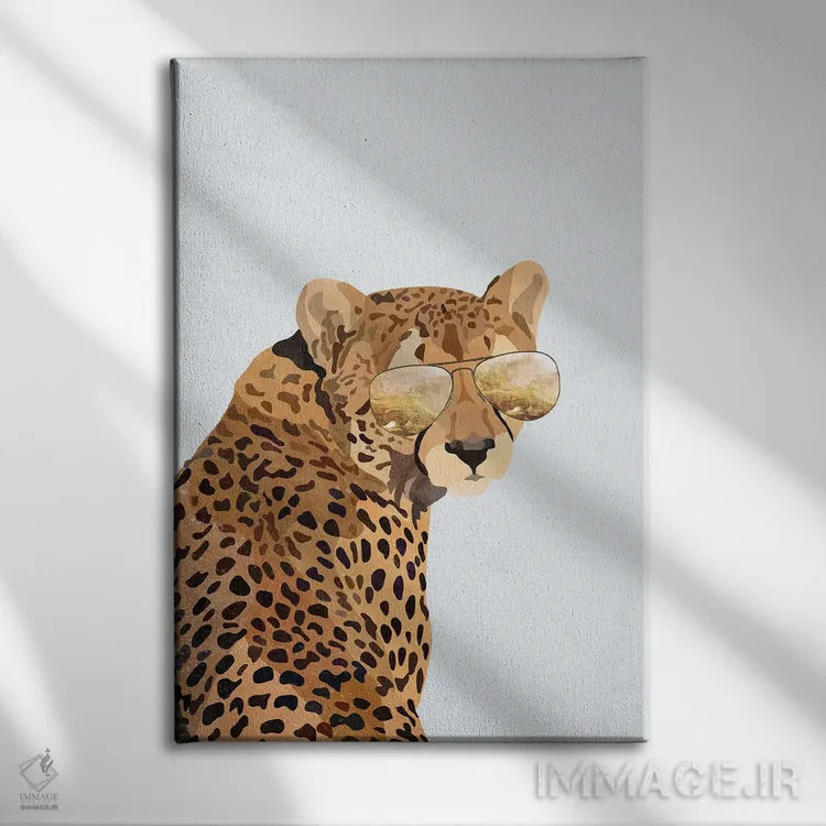 تابلو دکوراتیو یوزپلنگ ستاره اثر سارا مانوفسکی - نمای روبهرو روی دیوار