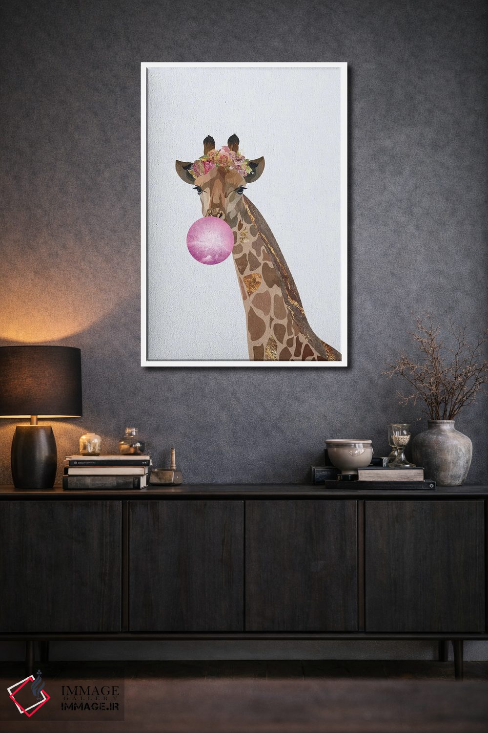 تابلو دکوراتیو زرافه آدامسی اثر سارا مانوفسکی - D2W