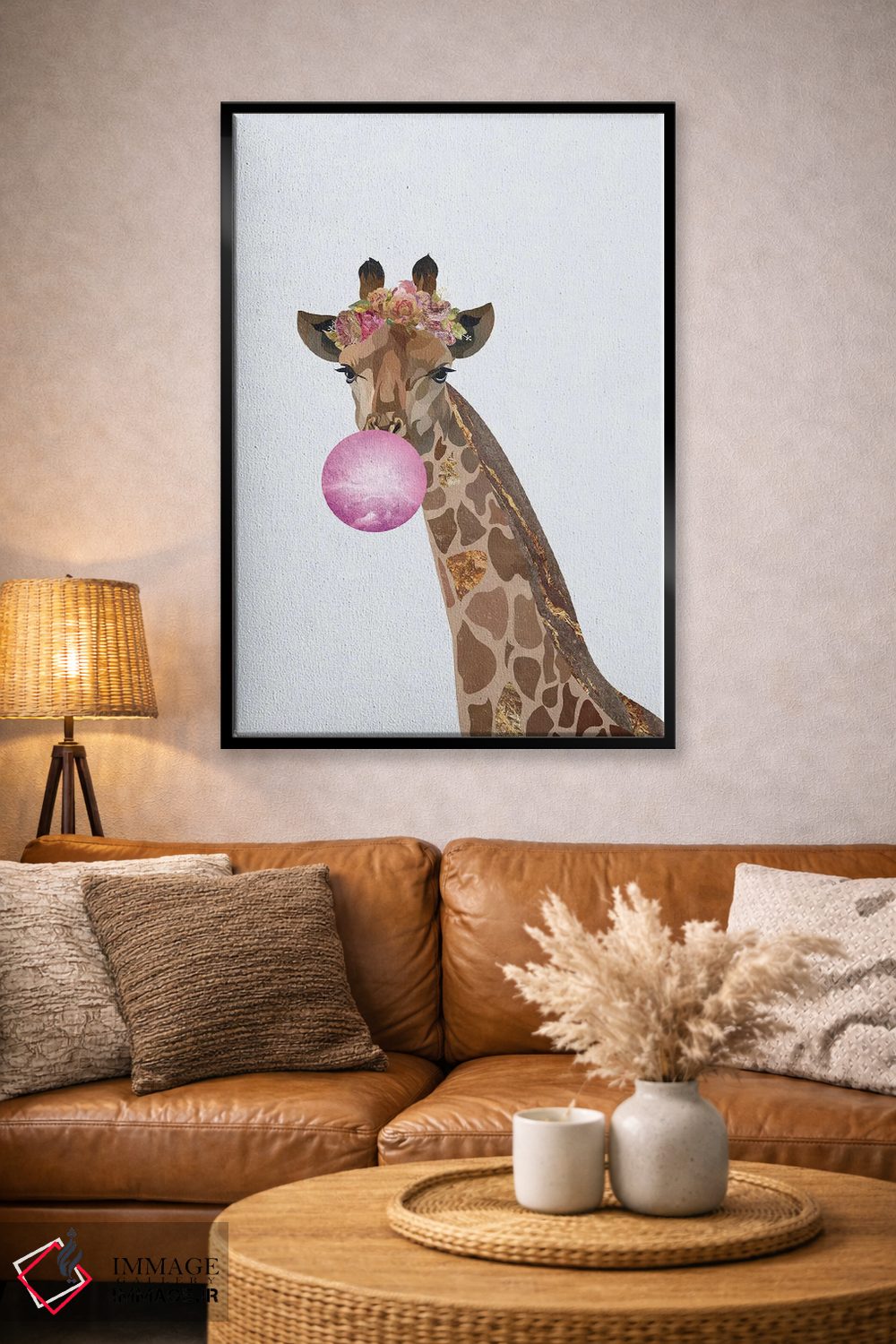 تابلو دکوراتیو زرافه آدامسی اثر سارا مانوفسکی - D4B