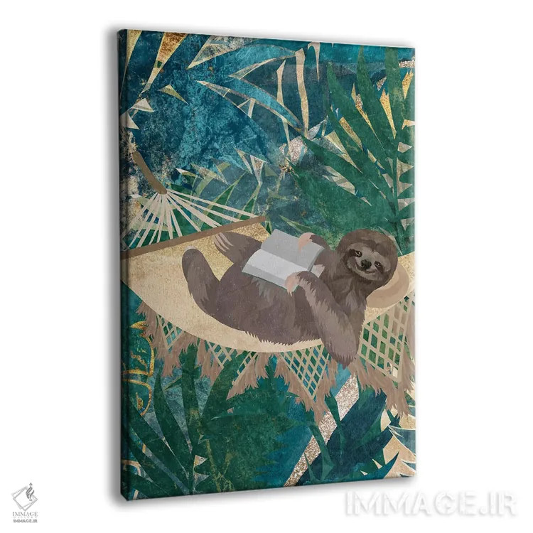 تابلو دکوراتیو تنبلی در جنگل اثر سارا مانوفسکی - نمای پرسپکتیو محصول