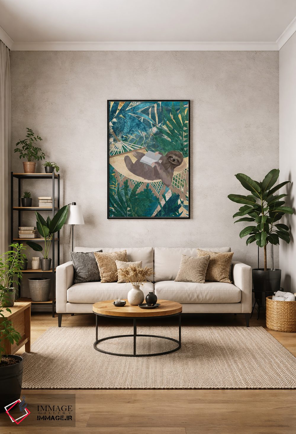 تابلو دکوراتیو تنبلی در جنگل اثر سارا مانوفسکی - D2B