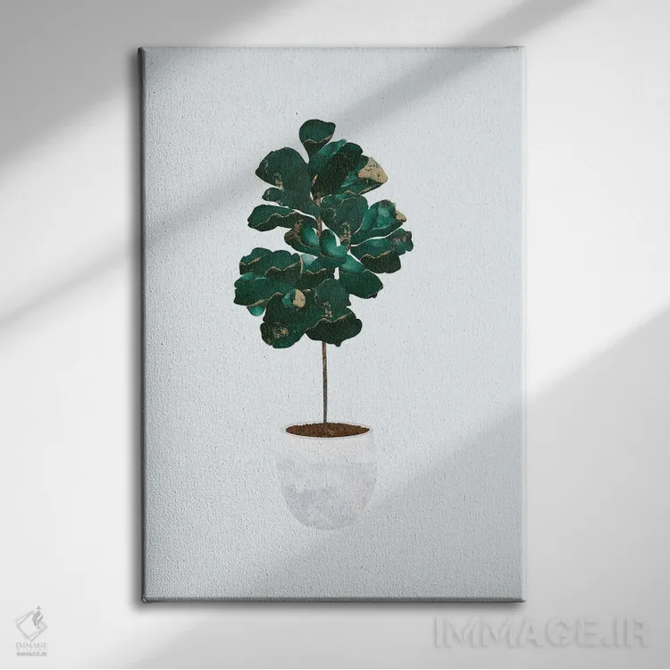 تابلو مدرن انجیر برگ فیلی فلزی اثر سارا مانوفسکی - نمای روبهرو روی دیوار