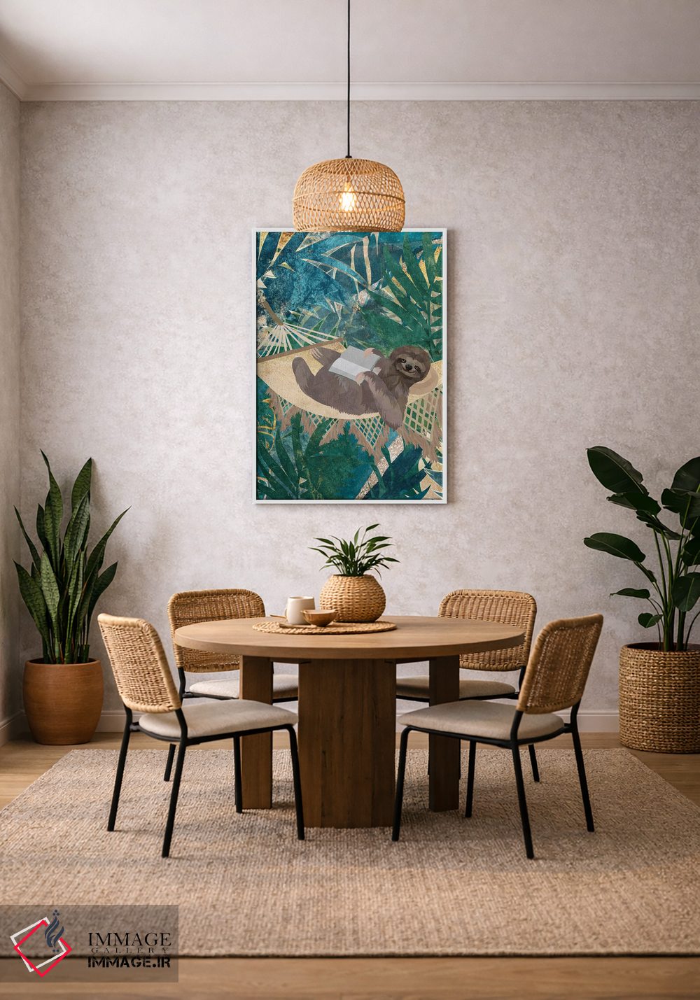 تابلو دکوراتیو تنبلی در جنگل اثر سارا مانوفسکی - D5W