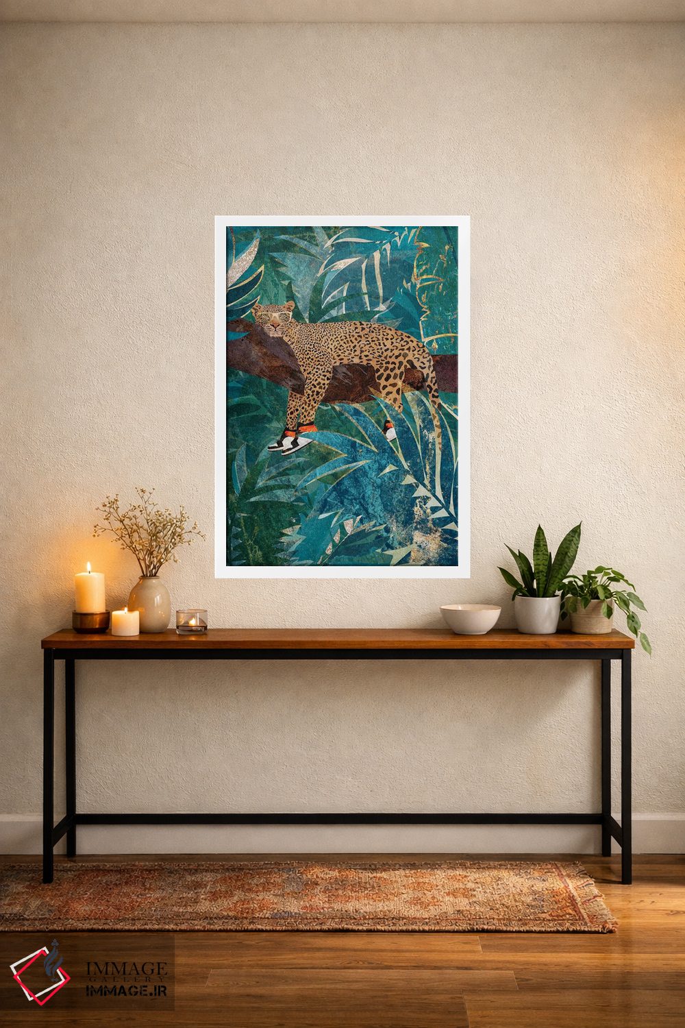تابلو دکوراتیو پلنگ با کفش ورزشی اثر سارا مانوفسکی - D3W