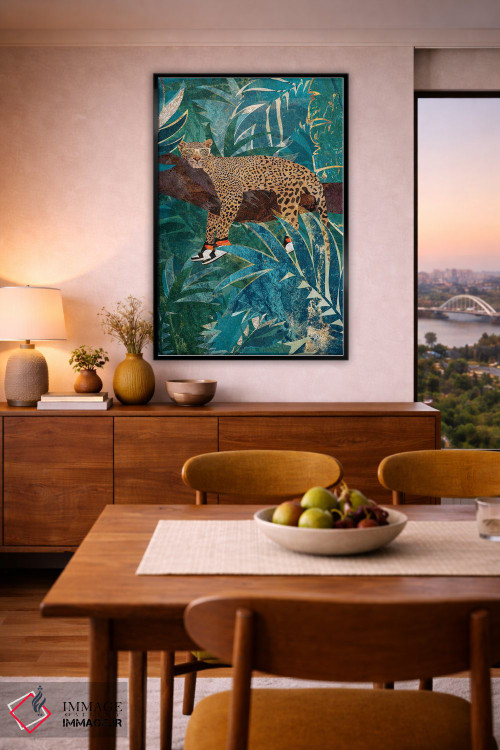 تابلو دکوراتیو پلنگ با کفش ورزشی اثر سارا مانوفسکی - D6B