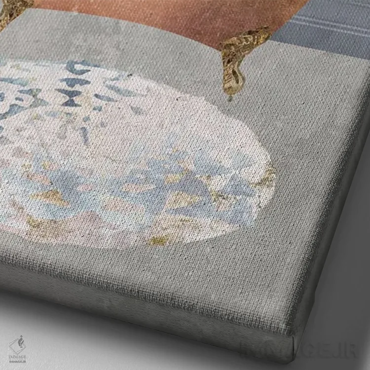 تابلو دکوراتیو شاه لئو در وان مسی اثر سارا مانوفسکی - نمای نزدیک بافت بوم