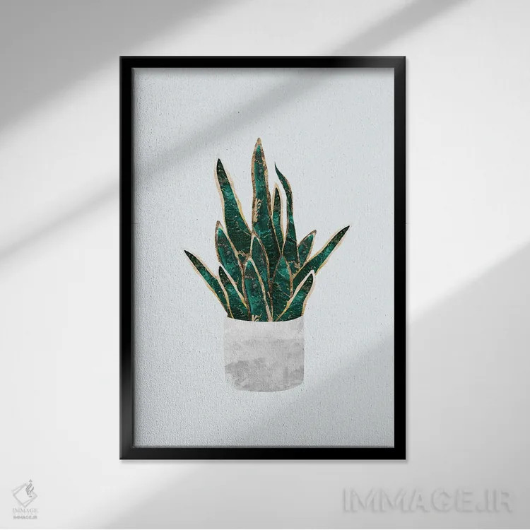 تابلو مدرن سانسوریا فلزی اثر سارا مانوفسکی - نمای قابدار مشکی