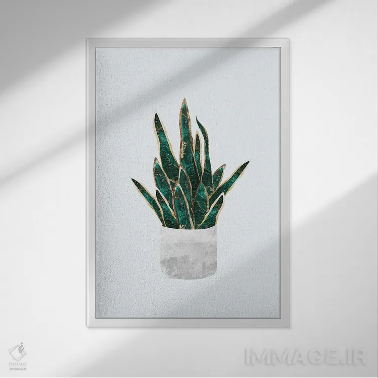 تابلو مدرن سانسوریا فلزی اثر سارا مانوفسکی - نمای قابدار سفید