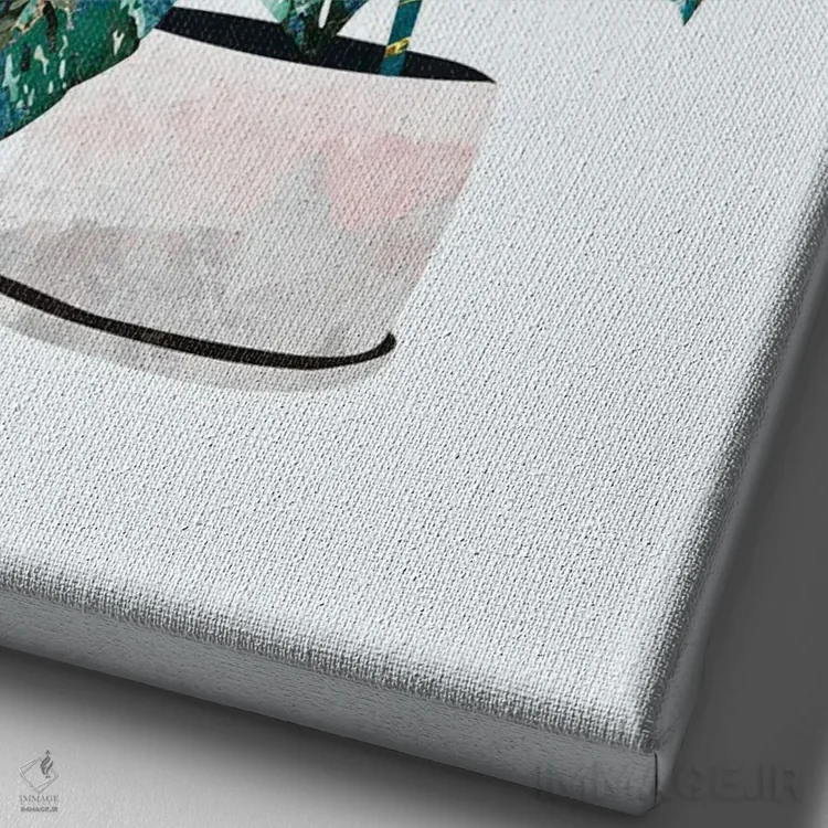 تابلو مدرن مونسترا فلزی اثر سارا مانوفسکی - نمای نزدیک بافت بوم