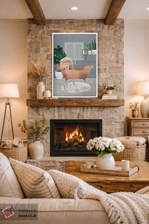 تابلو دکوراتیو شاه لئو در وان مسی اثر سارا مانوفسکی - D1W