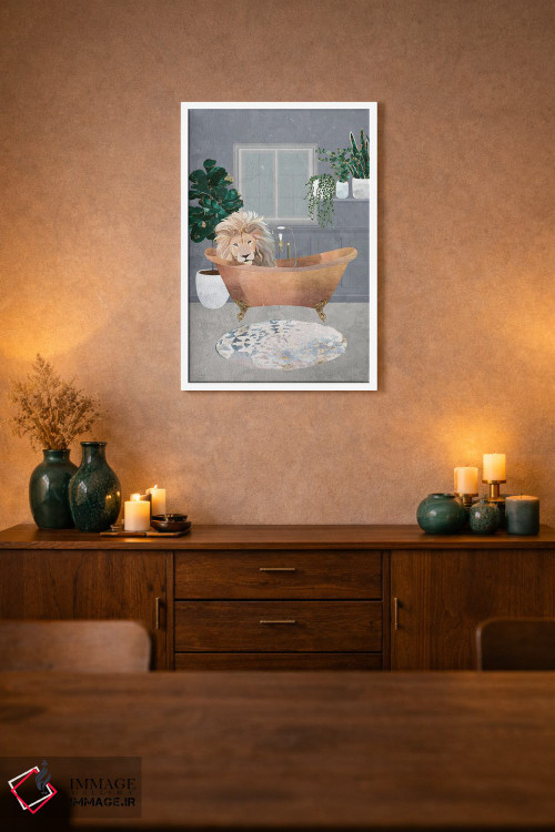 تابلو دکوراتیو شاه لئو در وان مسی اثر سارا مانوفسکی - D2W