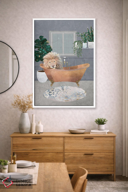 تابلو دکوراتیو شاه لئو در وان مسی اثر سارا مانوفسکی - D3W