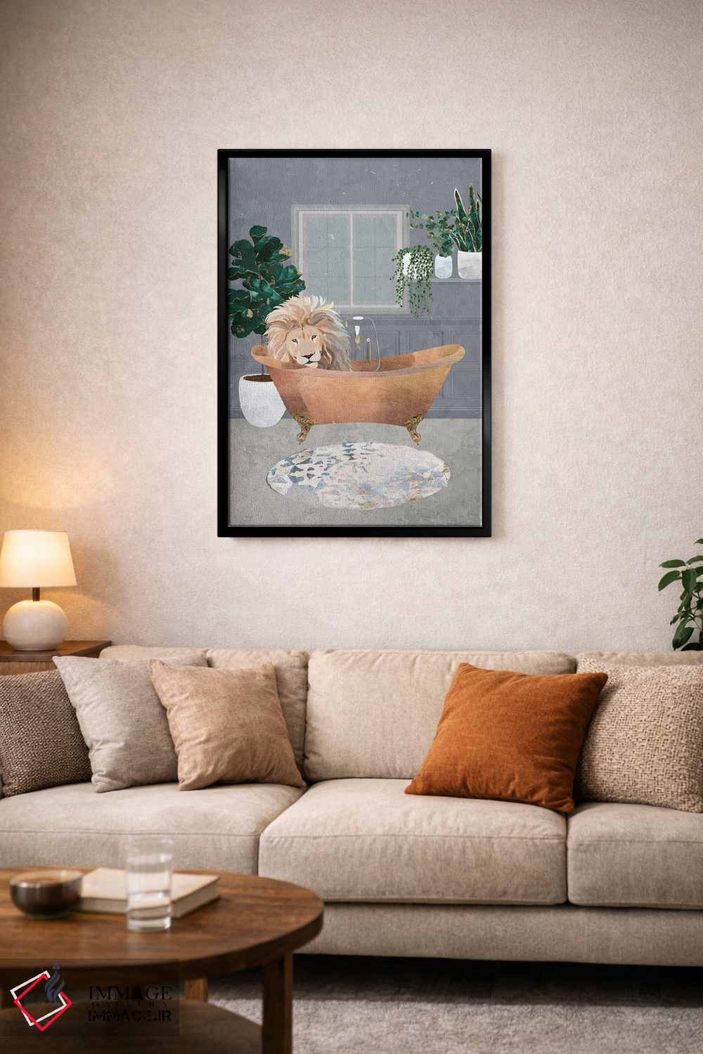 تابلو دکوراتیو شاه لئو در وان مسی اثر سارا مانوفسکی - D5B